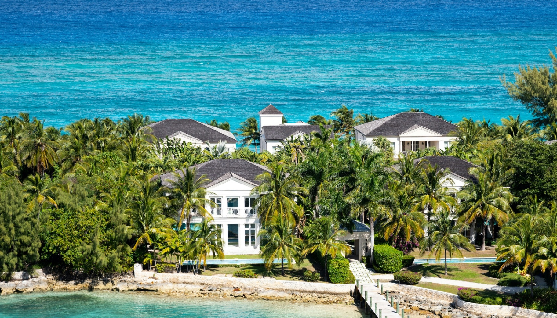 Oceanfront home overlooking the water